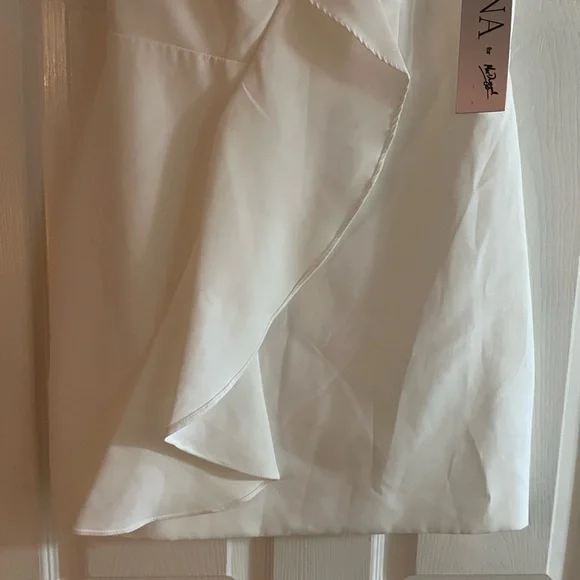 Mac Duggal/ IEENA #70161 NWT Asymmetrical Ruffle Cocktail Mini Dress Size 2 - Picture 6 of 9